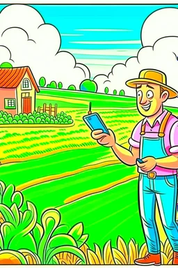 hand painted smart farming cartoon