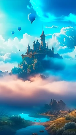 Fantasy world experiencing The sky is clouded with smoke
