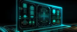 futuristic sci-fi 8 frame board. Realistic photo. HD. Glowing. 3d style