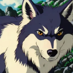 cool wolf with hair, friendly