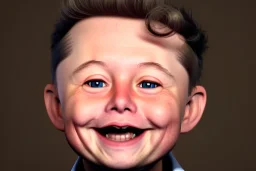 Elon musk as a Happy toddler