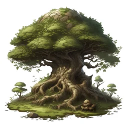 Quercrown: The final evolution, Quercrown takes on the appearance of a majestic oak tree. Its thick trunk provides excellent defense, and it gains powerful Ground-type moves, representing its deep roots in the earth. resembling a hedgehog