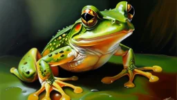 oil painting frog