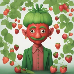 the infamous mutant strawberry-man with green pixie-cut hair