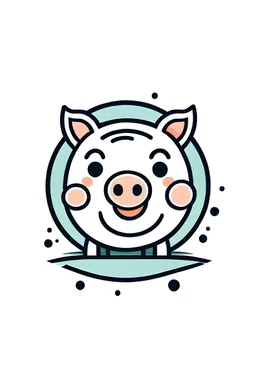 create me a logo for a website header with a pig