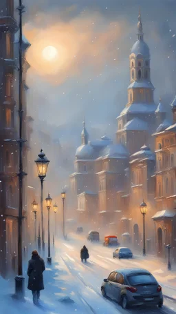 Tom Shropshire style Kyiv City in winter