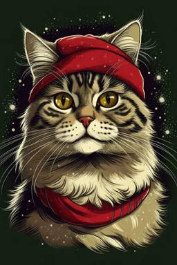 Christmas cat graphic