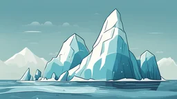 cartoon illustration: flat iceberg