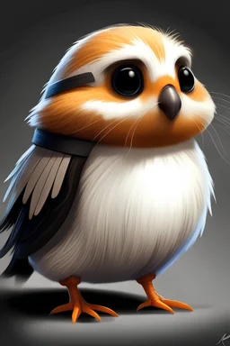 A cross between a Puffin and a Hamster named a Porg from Star Wars