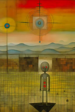 The solitary spark of life in the boundless kingdom of death, the lonely centre point in the region of loneliness. This picture with its two or three mysterious objects opens out before us like the apocalypse itself, Klee
