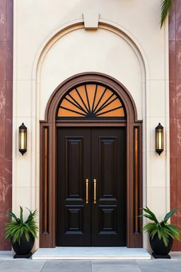 entrance door wall design art deco style double height