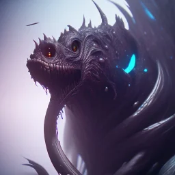 Fluid ink black creature, unreal engine 5, 8k resolution, photorealistic, ultra detailed