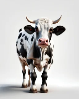 3 D REALISTIC COW IN WHITE BACKGROUND