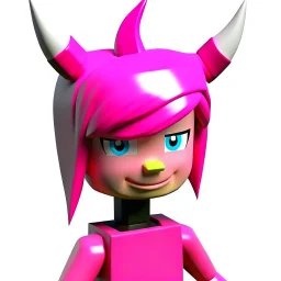 ROBLOX character pink hair with horns