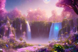 gold light delicate violet fuchsia crystal cosmic background，waterfall, full of details, smooth, bright sunshine，soft light atmosphere, light effect，vaporwave colorful, concept art, smooth, extremely sharp detail, finely tuned detail, ultra high definition, 8 k, unreal engine 5, ultra sharp focus