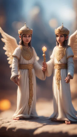 Harut and Marut are a pair of angels mentioned in the Quran Surah 2:102. They are said to tempt humans by teaching them the arts of sorcery, bokeh like f/0.8, tilt-shift lens 8k, high detail, smooth render, down-light, unreal engine, prize winning