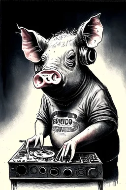 Dibujo de un cerdo dj