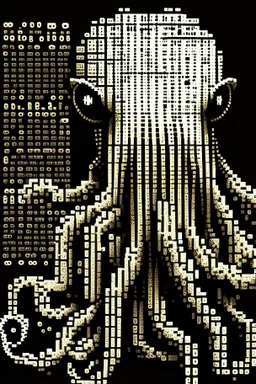 A Retro-Style ASCII Art Of An Octopus