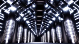 a 3d fractal stage structre made of metallic color 3d structures, pertty artistc background,dynamic lights
