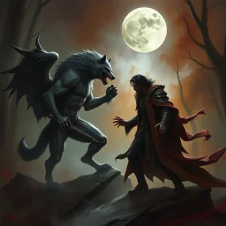 Werewolf vs Vampire realistic fantasy grimdark