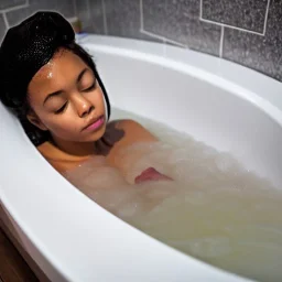 Girl lieing in Bathtub