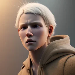 medieval fantasy, man, 20 year old, messy blond hair, round face, naïve, round face, realistic style, octane render