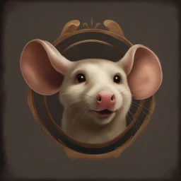 Rat cow, with rat ears and tail luneal caricature art