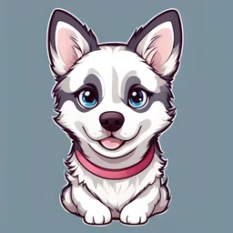 Cute Husky dog with adorable eyes / t-shirt design / clear lines