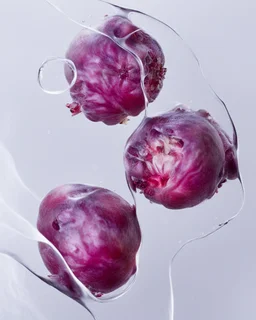 pomegranate are refracted under water