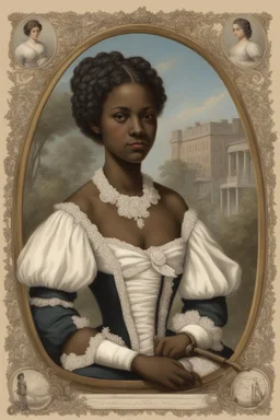 Create an image representing the "fancy girl" industry controlled by Armfield and Franklin, with scenes of transportation and trade. Depict the contrast between the lives of slaves considered "fancy girls" and other slaves during that era.