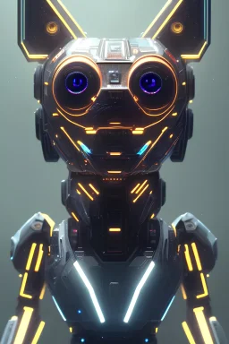 a beautiful full frame portrait digital painting of futuristic dogpunk robot, wide angle view, close-up, macro lens, centered camera, titanium accents, intricate details, small minutiae, tiny features, particulars, colorful, 8k, least ambient occlusion, volumetric lighting, volumetric clouds