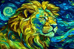 lion van gogh style