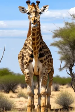 a giraffe with huge muscles
