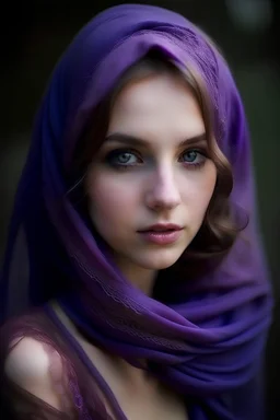 gadis cantik berkerudung ungu