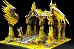 Yellow light angelic ruins painted by Zosan