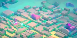 3D colorful geometric installation, simplistic, studio lighting, C4D, 16k, Behance, Artstation, centered, top down camera, vibrant