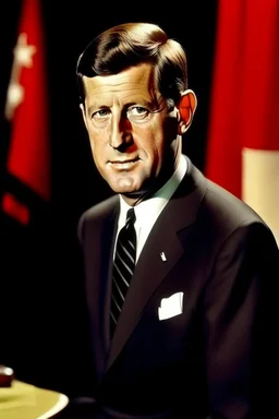 President John F. Kennedy painted as a womanizer many girlfriends with 6 arms like cockroach with many heads