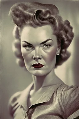 Strong women portrait from the 50s