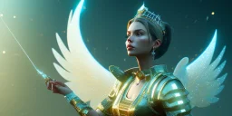 A portrait of a crystalised queen, atmospheric, realistic, unreal engine, cinematic lighting, octane render, smile