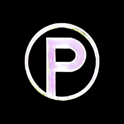 logo with the letter p, graphic, black and white