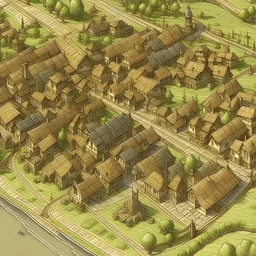 Cree une maps stylee du moyen age d un village fantastique inspire de inkarnate
