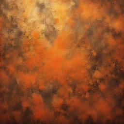 Hyper Realistic Glowing-Golden-brush-patches-texture on vintage-orange-grungy-wall with embers