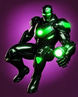 Super IRONMAN armor, kryptonite powered, black armor, black chrome, green lights, built by wayne enterprises, designed by stark https://stablecog.com/generate?o=ea7ba378-448b-4658-8ad5-81f270778c7cindustrieshttps://stablecog.com/generate?o=37b70ee1-cbf6-4de2-8ffe-0e02f33ce34f photorealistic, military display, weapons test,