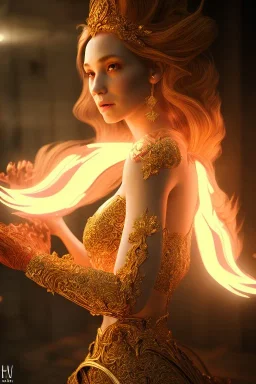 portrait of princes set in magic fire, cinematic lighting, photorealistic, realistic, detailed, volumetric light and shadow, hyper HD, octane render, unreal engine 5 insanely detailed and intricate, hypermaximalist, elegant, ornate, hyper-realistic, super detailed --v 4