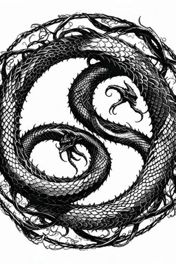 ouroboros made of black ink