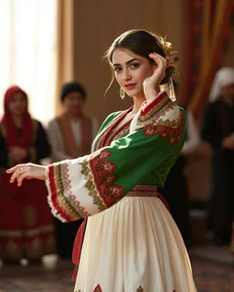 azeri female full bdy with traditional dance clothing