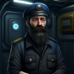 Frank the bearded submarine security officer realistic grimdark