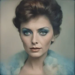 Sophia Loren, blue, autochrome