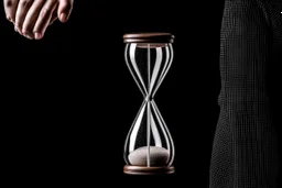 A picture of a person holding an hourglass, symbolizing the importance of time management.