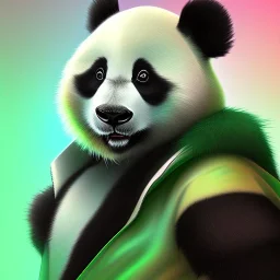 A panda furry with mint fur color that can use ice rainbow superpowers